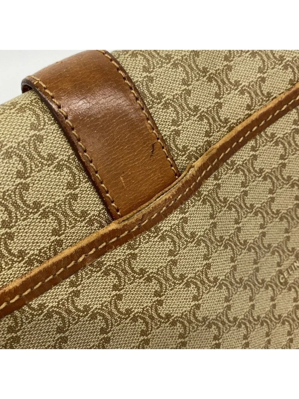 Celine Shoulder Bag Macadam Beige Gold - Picture 8 of 10